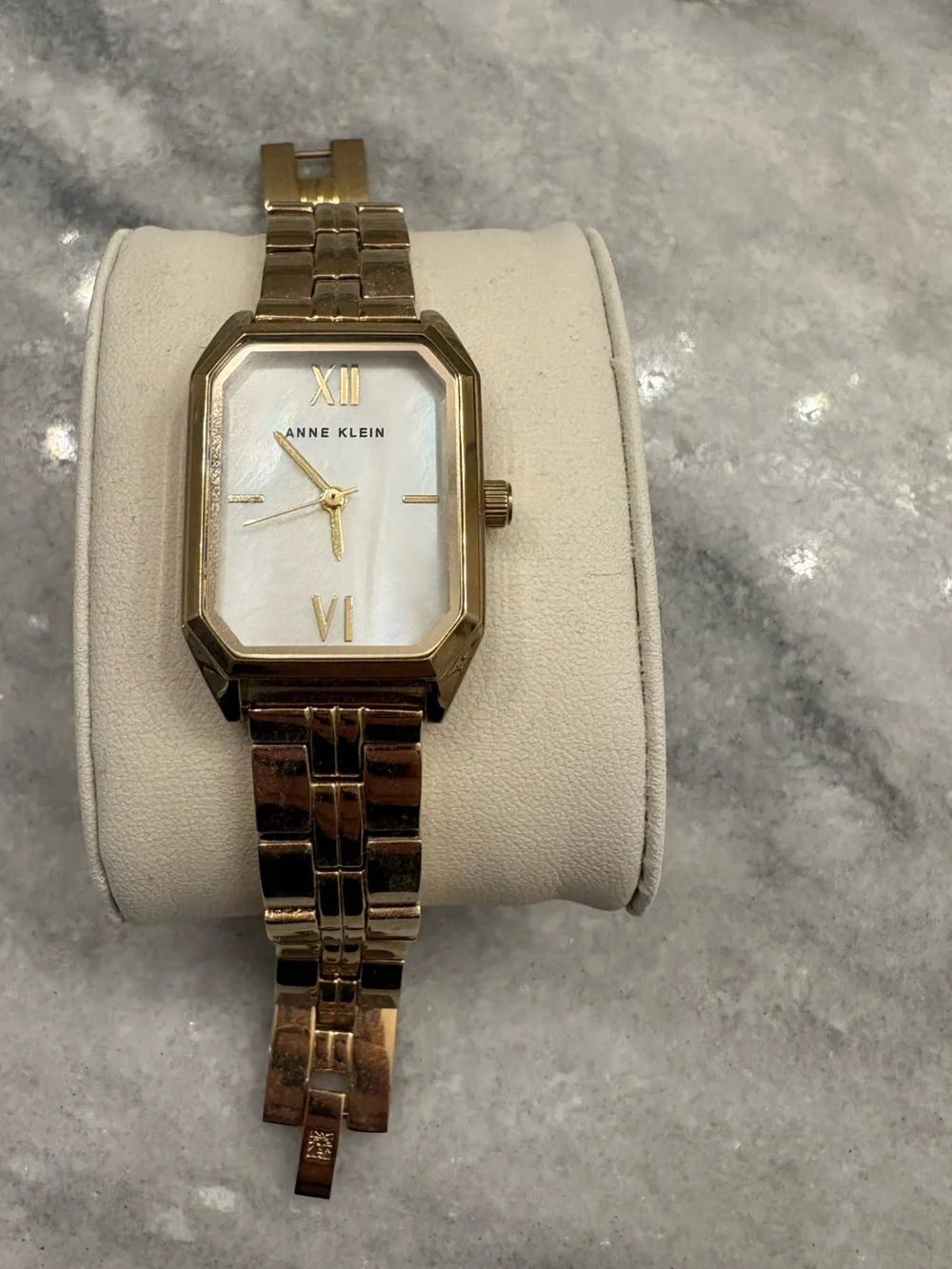 Anne Klein Gold Tone Rectangular Watch